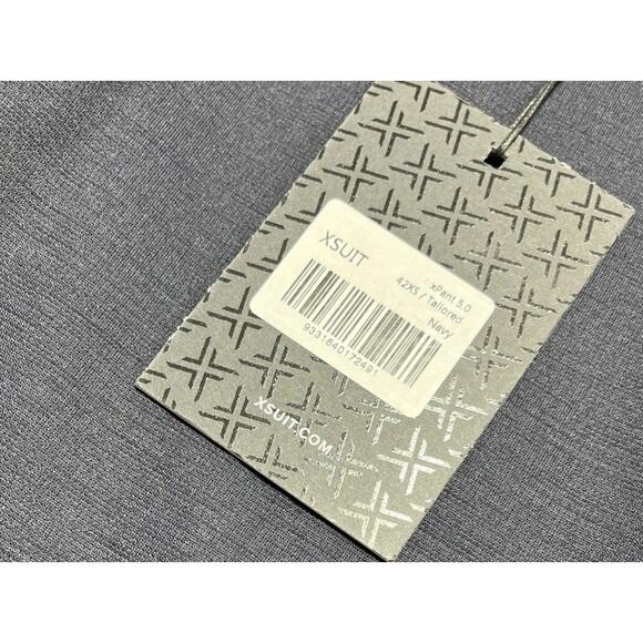 X Suit 5.0 Dress Pants Navy Blue Tailored Fit Straight Leg Sz 42x28 NWT - Picture 3 of 6